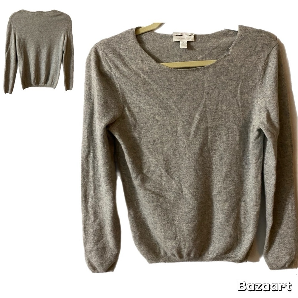 Charter Club Cashmere Sweater, Sz S, Heather Gray, Crewneck, Upcycled - Picture 13 of 13